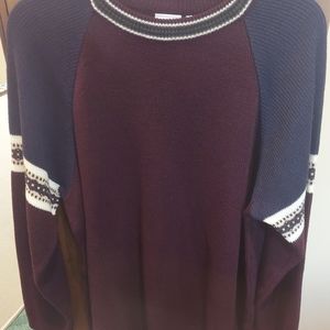Burgundy & Navy Blue Men's Arizona Sweater size XL